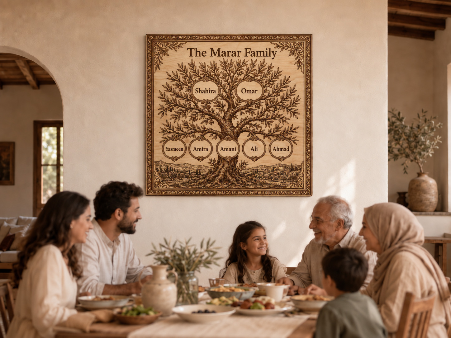 English personalized Family Tree wall art — english family gathering.