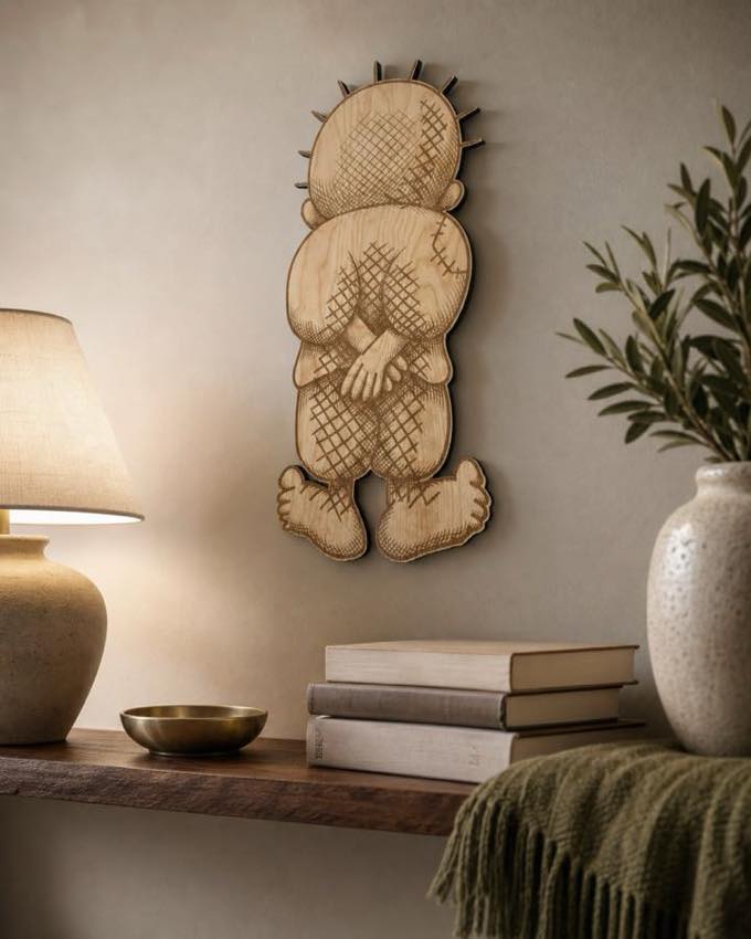 Handala Wood Wall Art - product photograph 4