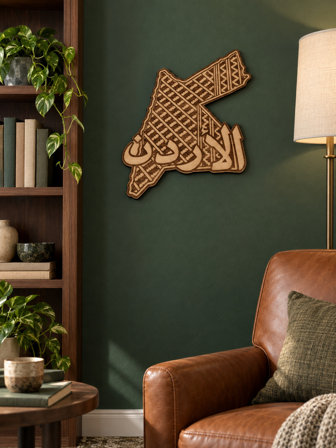 Room visualization of Jordan · Woven Pattern & Calligraphy; styling shown is illustrative.