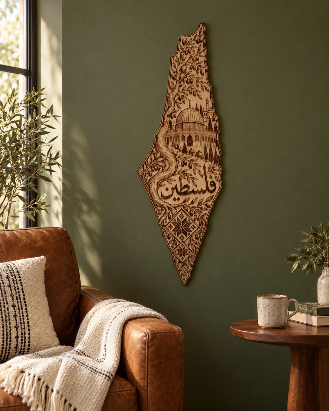 Room visualization of Palestine · Rooted in Heritage; styling shown is illustrative.