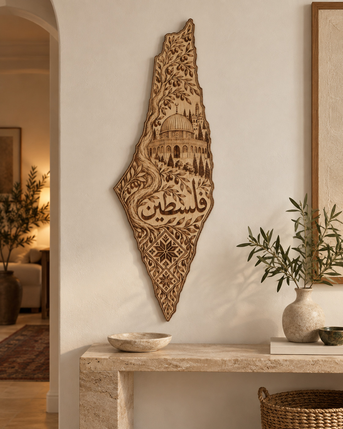 Room visualization of Palestine · Rooted in Heritage; styling shown is illustrative.