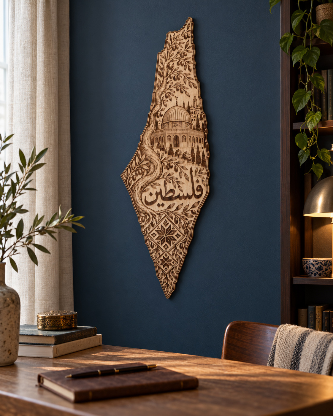 Room visualization of Palestine · Rooted in Heritage; styling shown is illustrative.