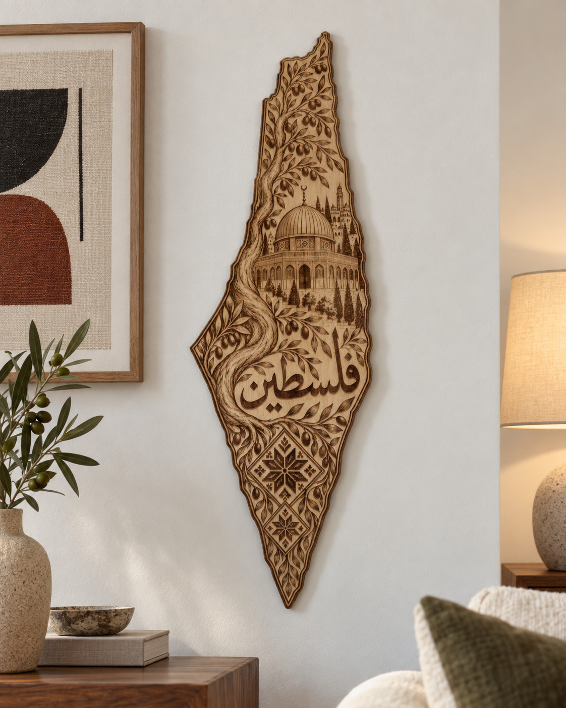 Room visualization of Palestine · Rooted in Heritage; styling shown is illustrative.