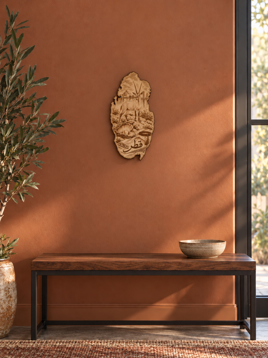 Room visualization of Qatar · Oryx & Pearl; styling shown is illustrative.