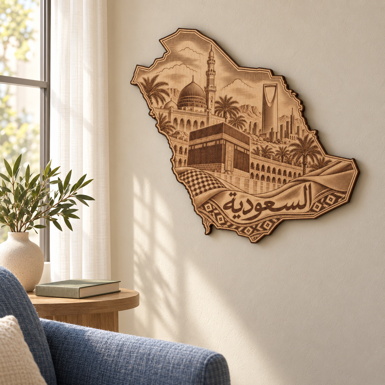 Room visualization of Saudi Arabia · Sacred Places & Skyline; styling shown is illustrative.