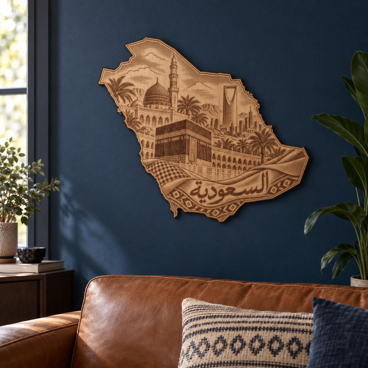 Room visualization of Saudi Arabia · Sacred Places & Skyline; styling shown is illustrative.