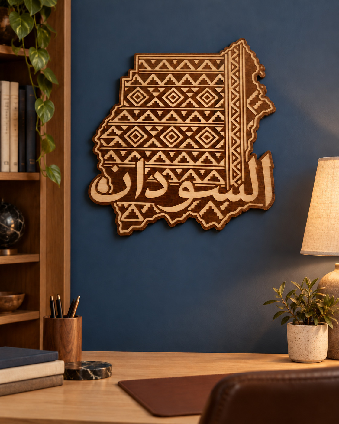 Room visualization of Sudan · Pattern & Calligraphy; styling shown is illustrative.