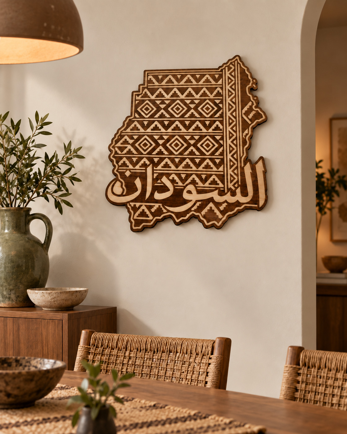 Room visualization of Sudan · Pattern & Calligraphy; styling shown is illustrative.
