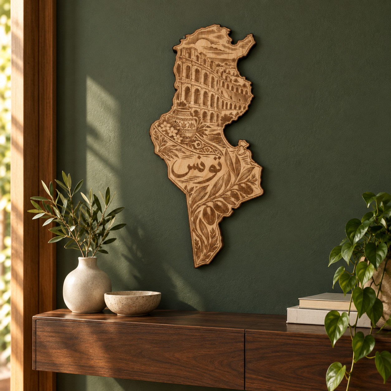 Room visualization of Tunisia · Arches & Olive Branches; styling shown is illustrative.