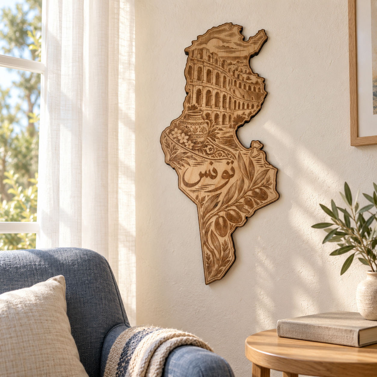 Room visualization of Tunisia · Arches & Olive Branches; styling shown is illustrative.