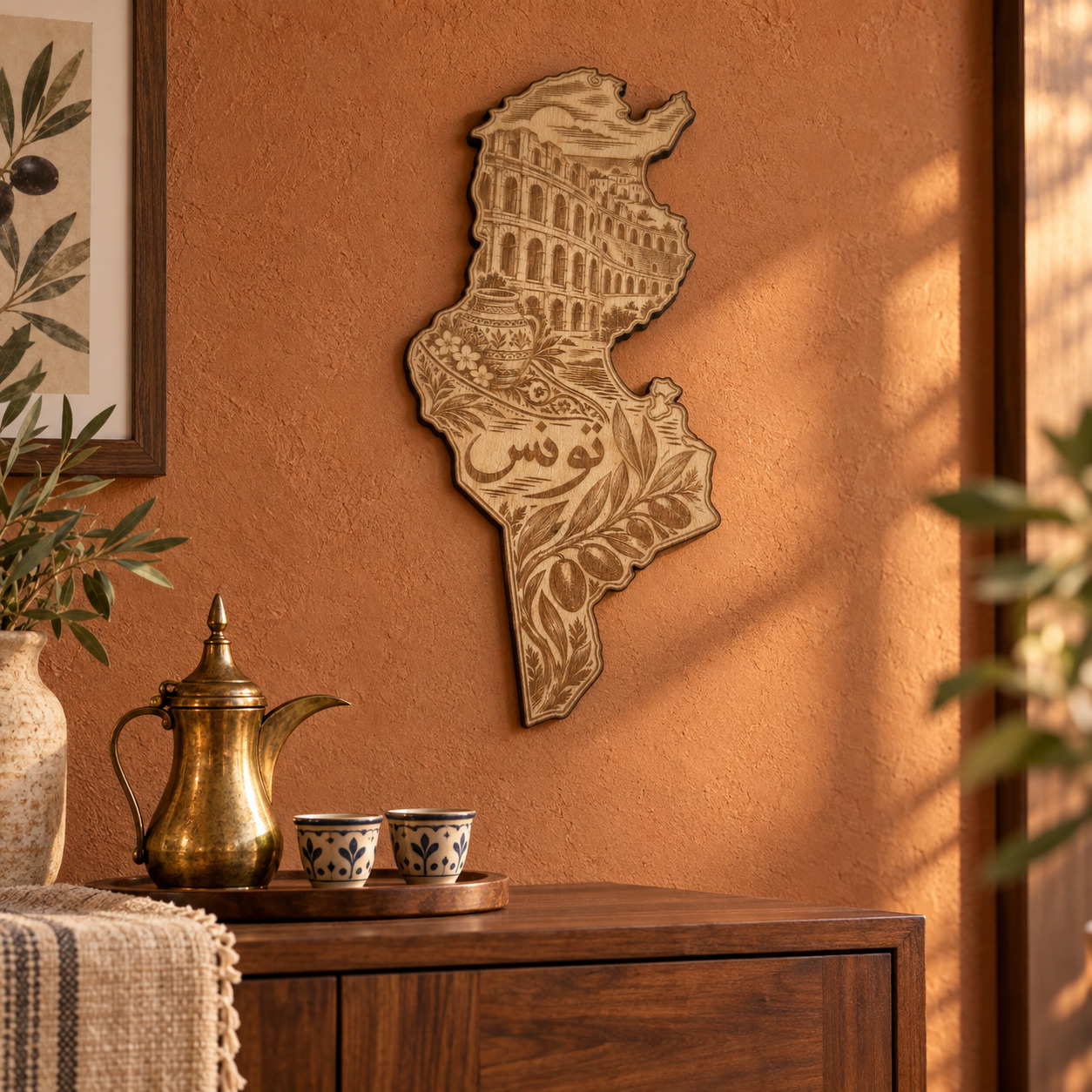 Room visualization of Tunisia · Arches & Olive Branches; styling shown is illustrative.