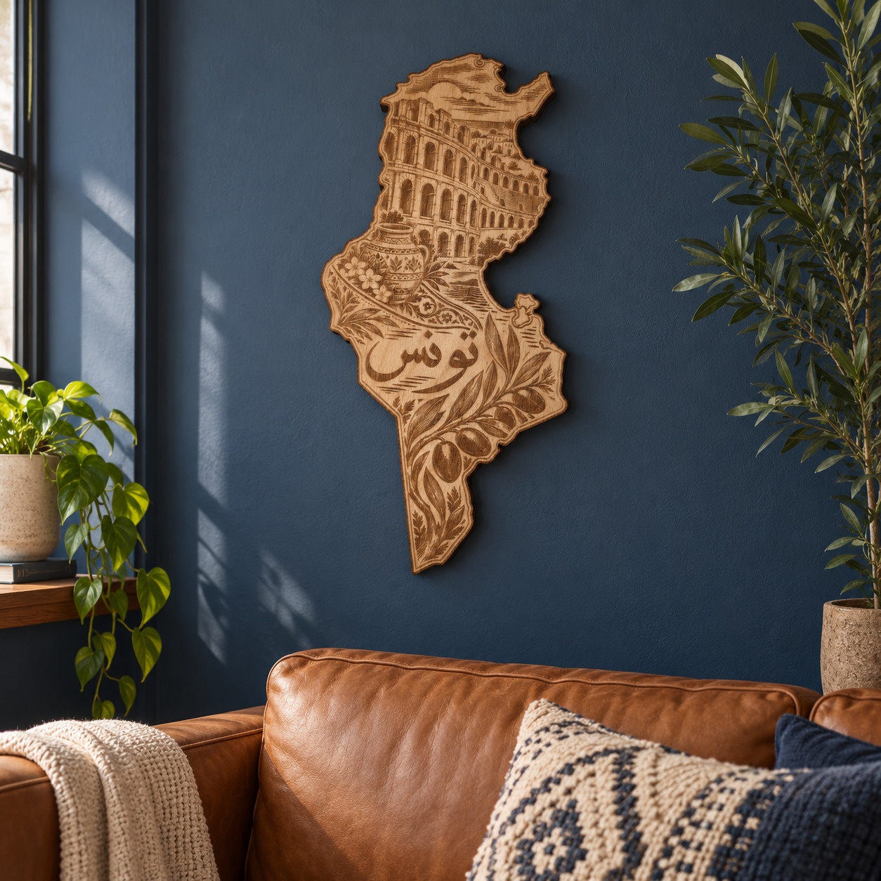 Room visualization of Tunisia · Arches & Olive Branches; styling shown is illustrative.