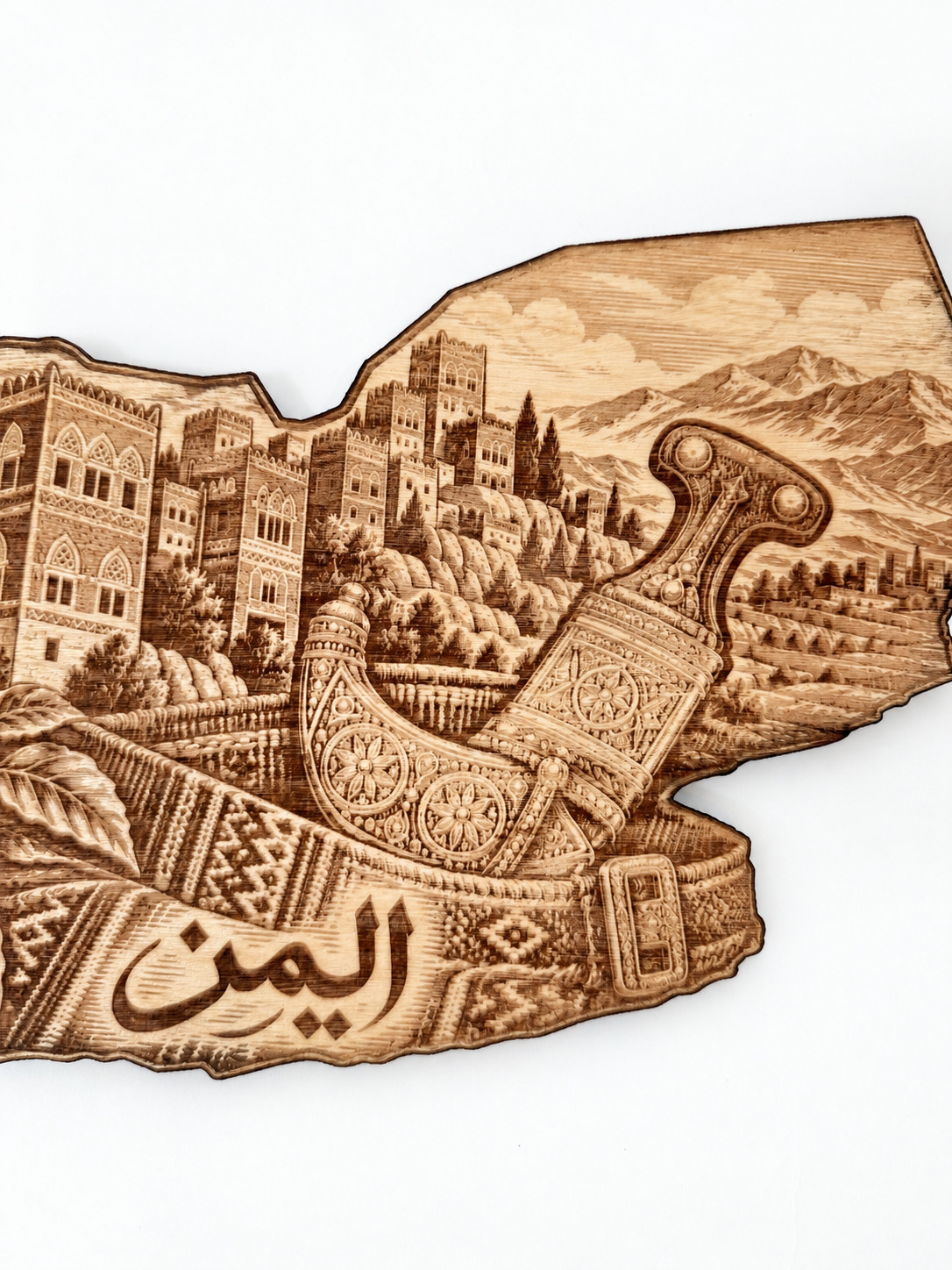Detail photograph of Yemen · Architecture & Jambiya, with background and lighting retouched.
