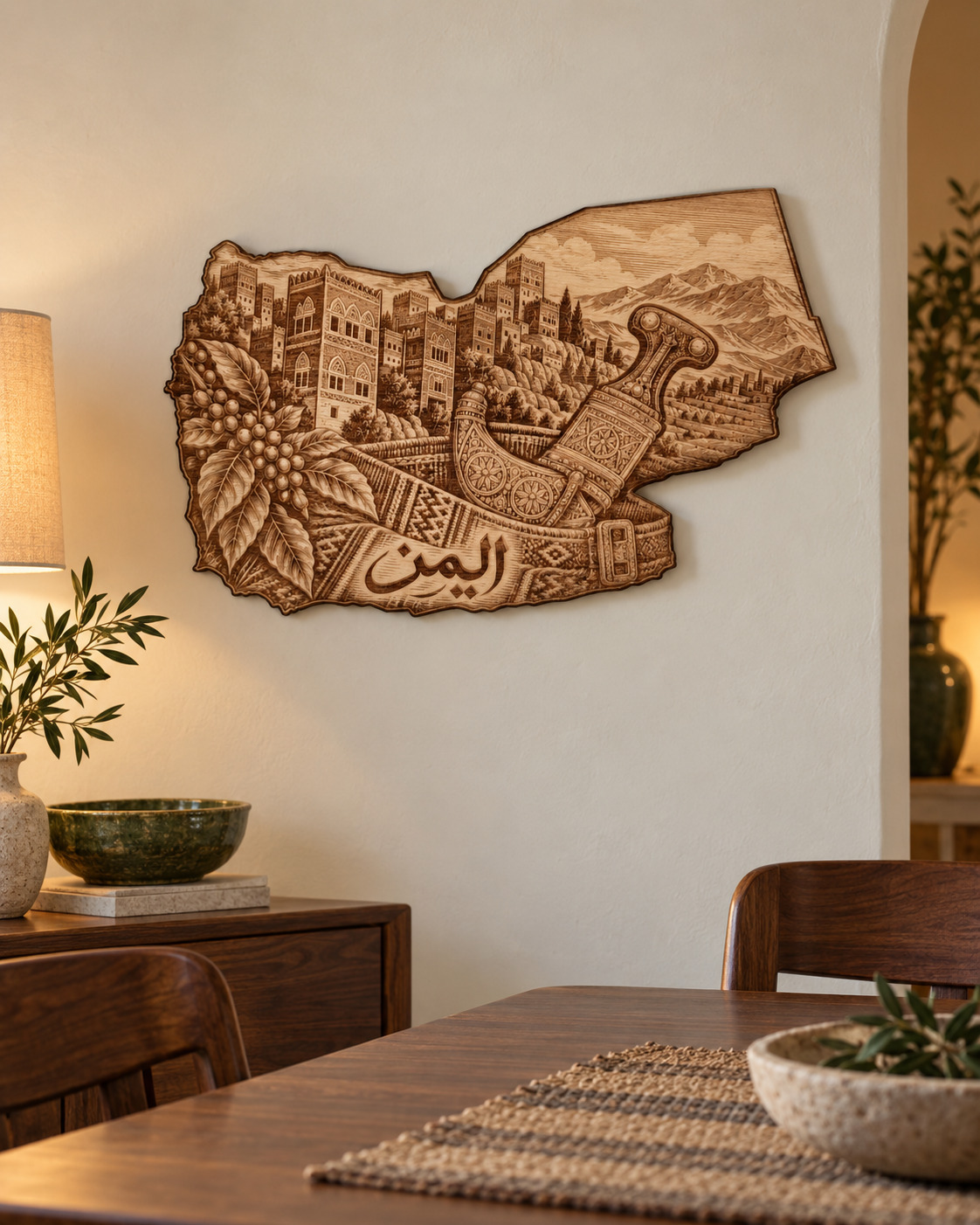 Room visualization of Yemen · Architecture & Jambiya; styling shown is illustrative.