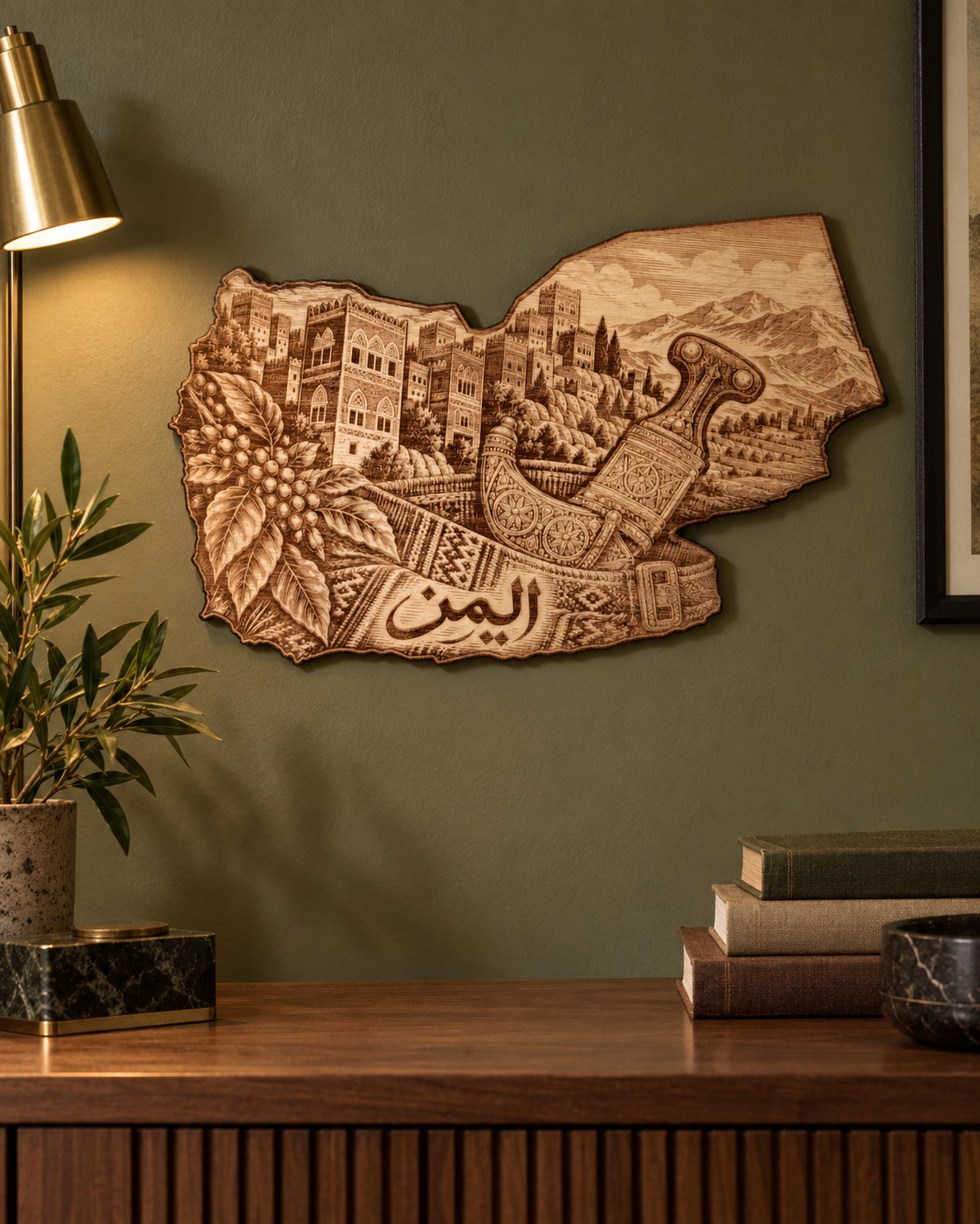 Room visualization of Yemen · Architecture & Jambiya; styling shown is illustrative.