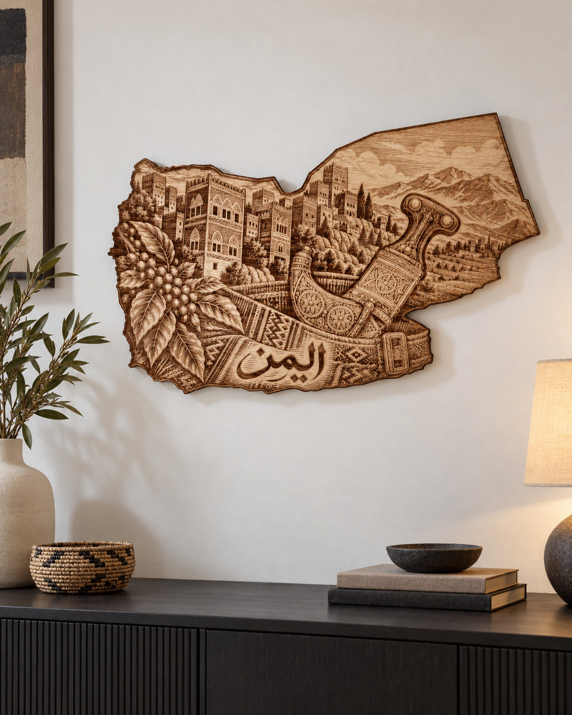 Room visualization of Yemen · Architecture & Jambiya; styling shown is illustrative.