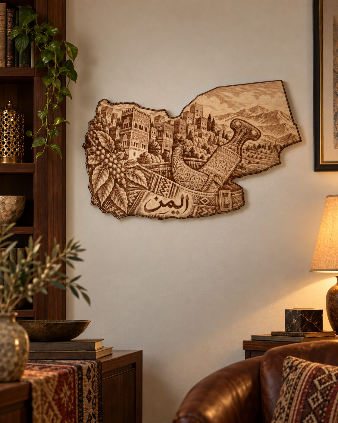 Room visualization of Yemen · Architecture & Jambiya; styling shown is illustrative.